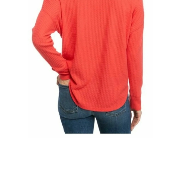 Tommy Hilfiger waffle knit tie-hem buttoned cardigan sweater top - Picture 3 of 11